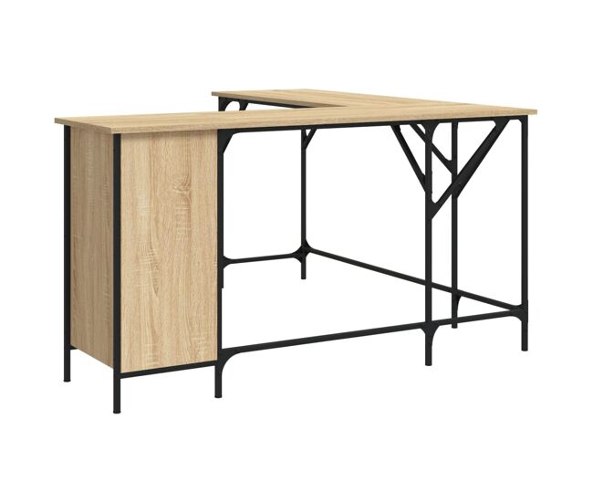 Escritorio - mesa de ordenador madera de ingeniería roble sonoma 141x141x75 cm