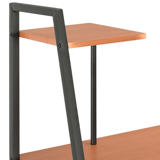 Secretária - Escrivaninha de computador c unidade prateleiras 102x50x117cm preto e castanho