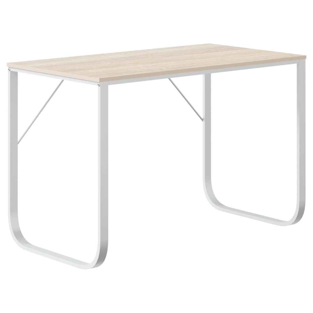 Escritorio - mesa de ordenador de ordenador madera de ingeniería blanco y roble