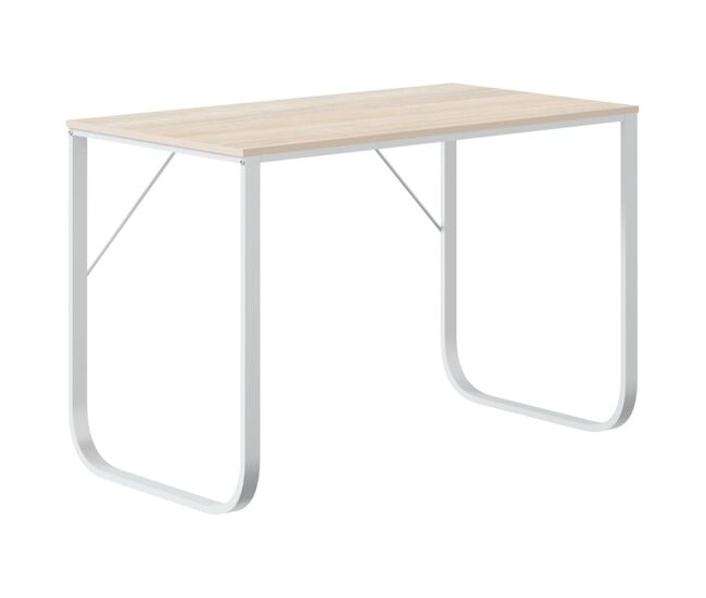 Escritorio - mesa de ordenador de ordenador madera de ingeniería blanco y roble