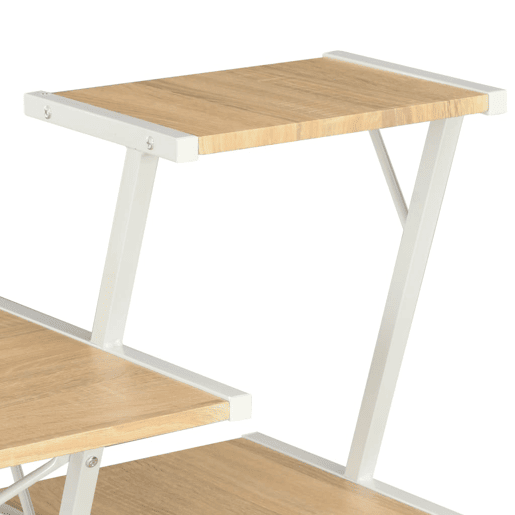 Secretária - Escrivaninha de computador com prateleira 116x50x93 cm branco e carvalho