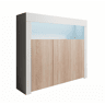 Aparador Sala de estar e jantar BrancoSonoma 155x37x91,5 3 portas LED Aker Muebles Bonitos