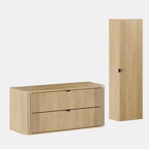 Conjunto móvel toucador 120 cm e coluna Mila Madeira