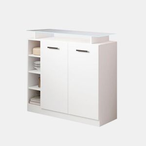 Móvel de entrada Hall de entrada Branco 97x35x87 2 portas LED Paola 2P Muebles Bonitos