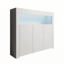 Aparador Sala de estar e jantar Branco 155x37x91,5 3 portas LED Aker Muebles Bonitos