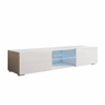 Móvel TV Sala de estar e jantar Branco 160x38,5x32 2 portas LED Tibi Muebles Bonitos