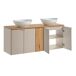 Conjunto mueble lavabo doble espejos LED columna 3 armarios Manoa Conjunto mueble lavabo doble espejos LED columna 3 armarios Manoa Beige