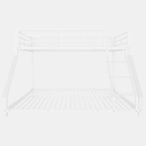 Cama beliche, 90200 cm + 140200 cm - Com grade, escada, certificado EN747, sem colchão - Branco