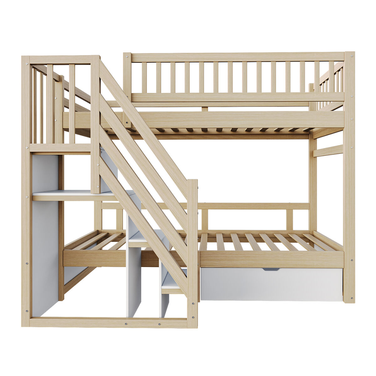 Cama litera 95x205 Natural/ Blanco