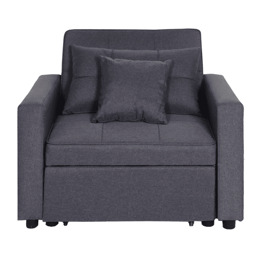 Poltrona-cama chaise longue sofá-cama cama extra relaxamento superfície para dormir 103x197 cm em tecido cinza escuro 04_0006249