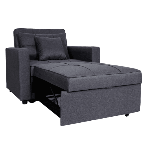 Poltrona-cama chaise longue sofá-cama cama extra relaxamento superfície para dormir 103x197 cm em tecido cinza escuro 04_0006249