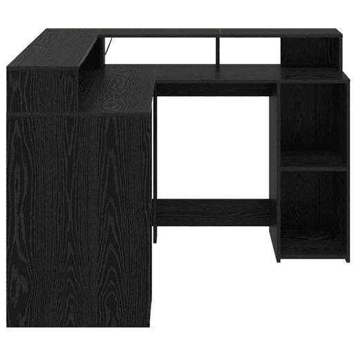 Secretária Escrivaninha de computador - Carvalho preto 130 x 130 x 91 cm Madeira processada