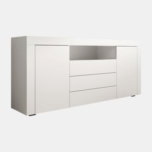Aparador Sala de estar e jantar Branco 160x35x72 2 portas 3 gavetas Yanis Muebles Bonitos