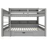 Litera 90x200 cm - com gavetas, com compartimentos de arrumação, sem colchão - Cinza