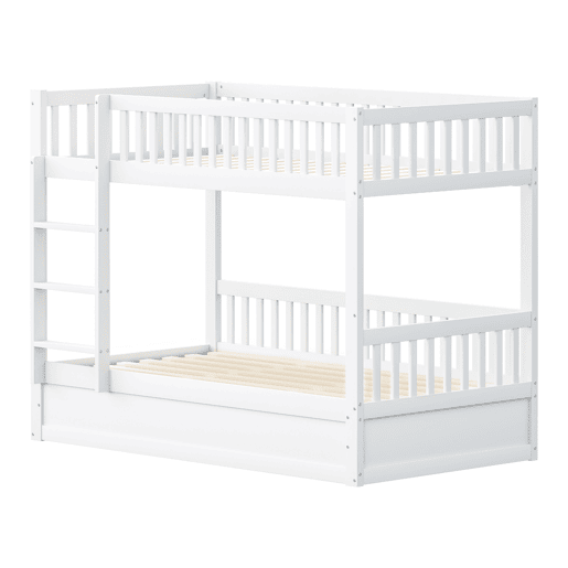 Cama beliche infantil 90*200 cm - Sistema hidráulico de arrumação, resistente e duradouro - Branco