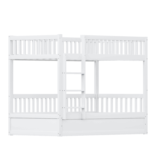 Cama beliche infantil 90*200 cm - Sistema hidráulico de arrumação, resistente e duradouro - Branco