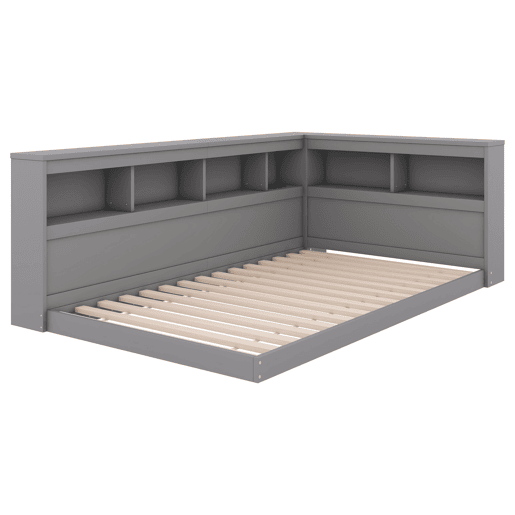 Cama de dia, 90x200 cm - Sofá-cama, com tomada e 2 portas USB, com estrado (sem colchão) - Cinza