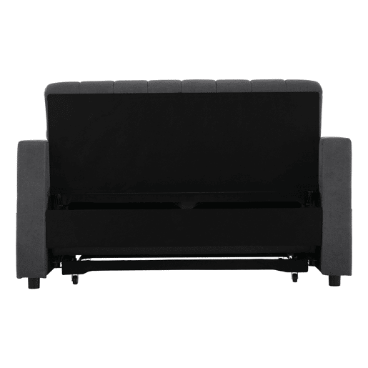 Sofá multifuncional moderno de 2 lugares - Sofá-cama com encosto ajustável, porta-copos e almofadas - Cinza