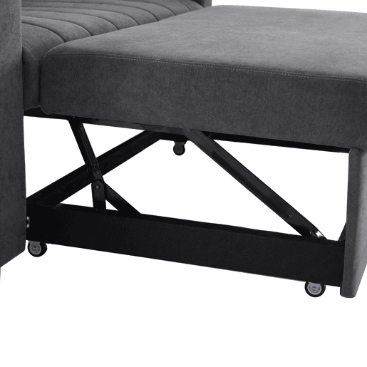 Sofá multifuncional moderno de 2 lugares - Sofá-cama com encosto ajustável, porta-copos e almofadas - Cinza