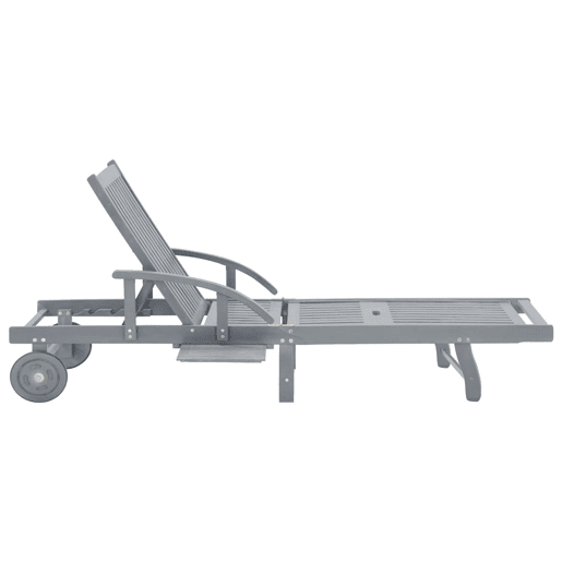 Espreguiçadeira espreguiçadeira para banhos de sol cama de jardim terraço móveis de exterior cinza madeira de acácia maciça 02_0012776