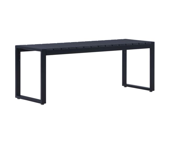 Banco de jardín muebles de exterior terraza terraza 120,5 cm panel negro 02_0011211