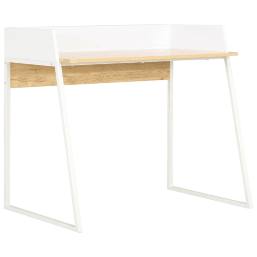 Secretária Escrivaninha de computador - 90x60x88 cm branco e carvalho