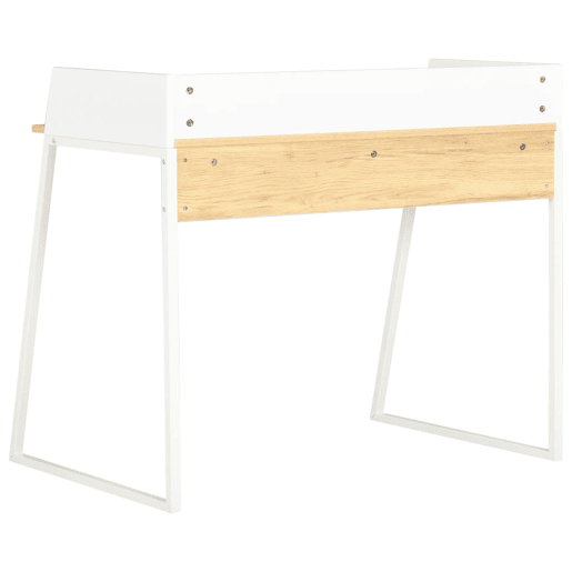 Secretária Escrivaninha de computador - 90x60x88 cm branco e carvalho