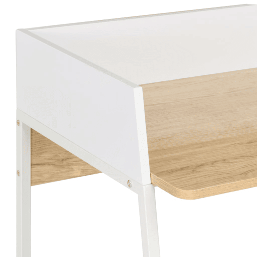 Secretária Escrivaninha de computador - 90x60x88 cm branco e carvalho