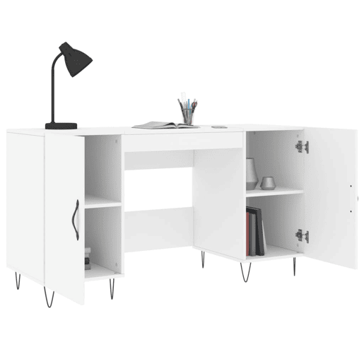 Secretária Escrivaninha de computador - 140x50x75 cm derivados de madeira branco