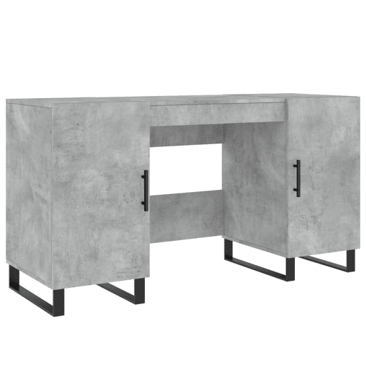 Secretária Escrivaninha de computador - 140x50x75 cm derivados de madeira cinza cimento