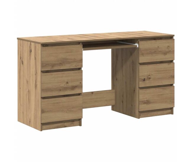 Escritorio - mesa de ordenador madera de ingeniería roble artisan 140x50x77 cm