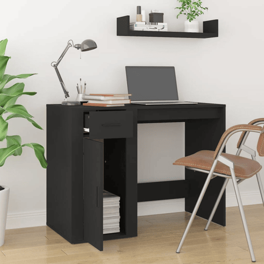 Secretária Escrivaninha de computador - 100x49x75 cm derivados de madeira preto