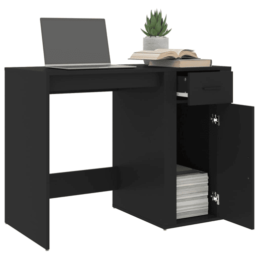 Secretária Escrivaninha de computador - 100x49x75 cm derivados de madeira preto
