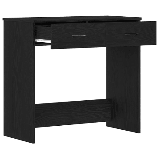 Secretária Escrivaninha de computador - Preta em Carvalho 80x40x75 cm em Madeira de Engenharia