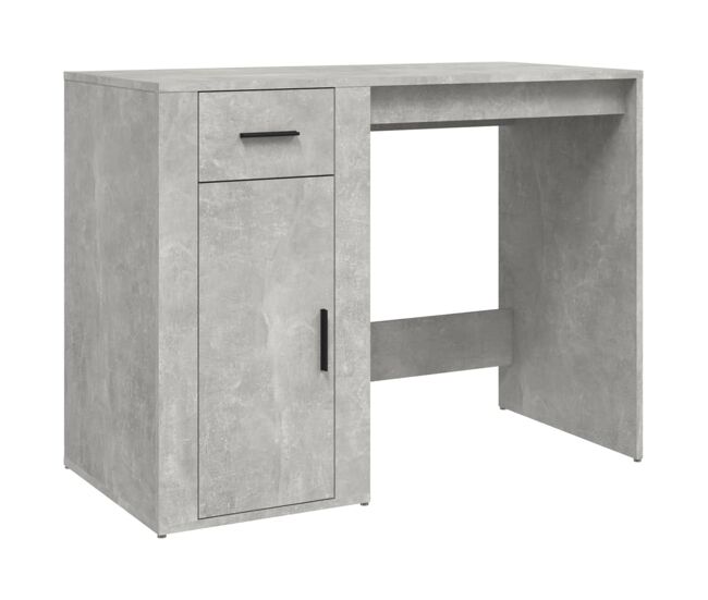 Escritorio - mesa de ordenador de madera contrachapada gris hormigón 100x49x75 cm