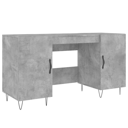 Secretária Escrivaninha de computador - 140x50x75 cm derivados de madeira cinza cimento