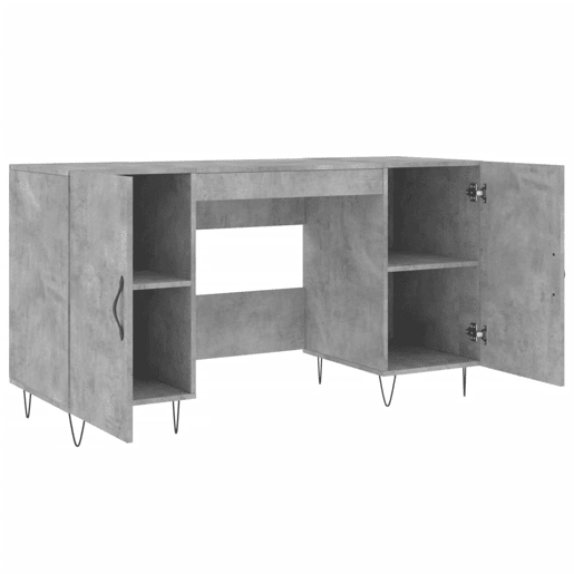 Secretária Escrivaninha de computador - 140x50x75 cm derivados de madeira cinza cimento