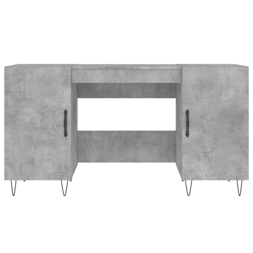 Secretária Escrivaninha de computador - 140x50x75 cm derivados de madeira cinza cimento
