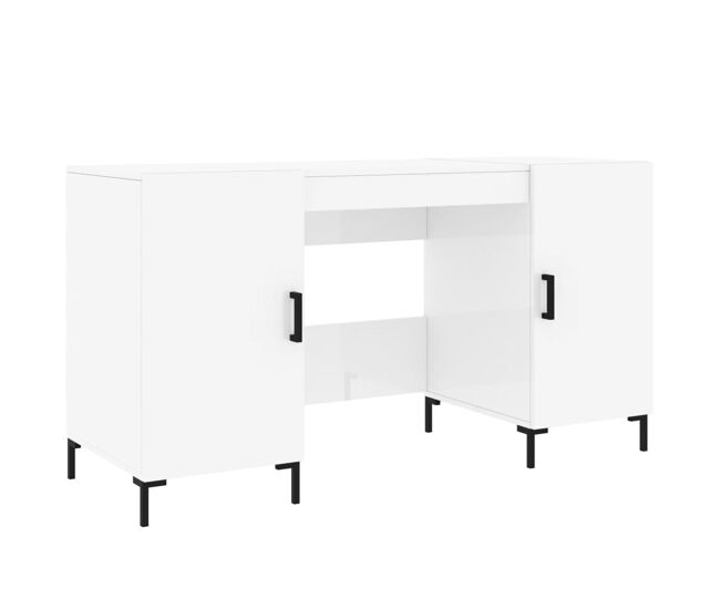 Escritorio - mesa de ordenador madera contrachapada blanco brillante 140x50x75 cm