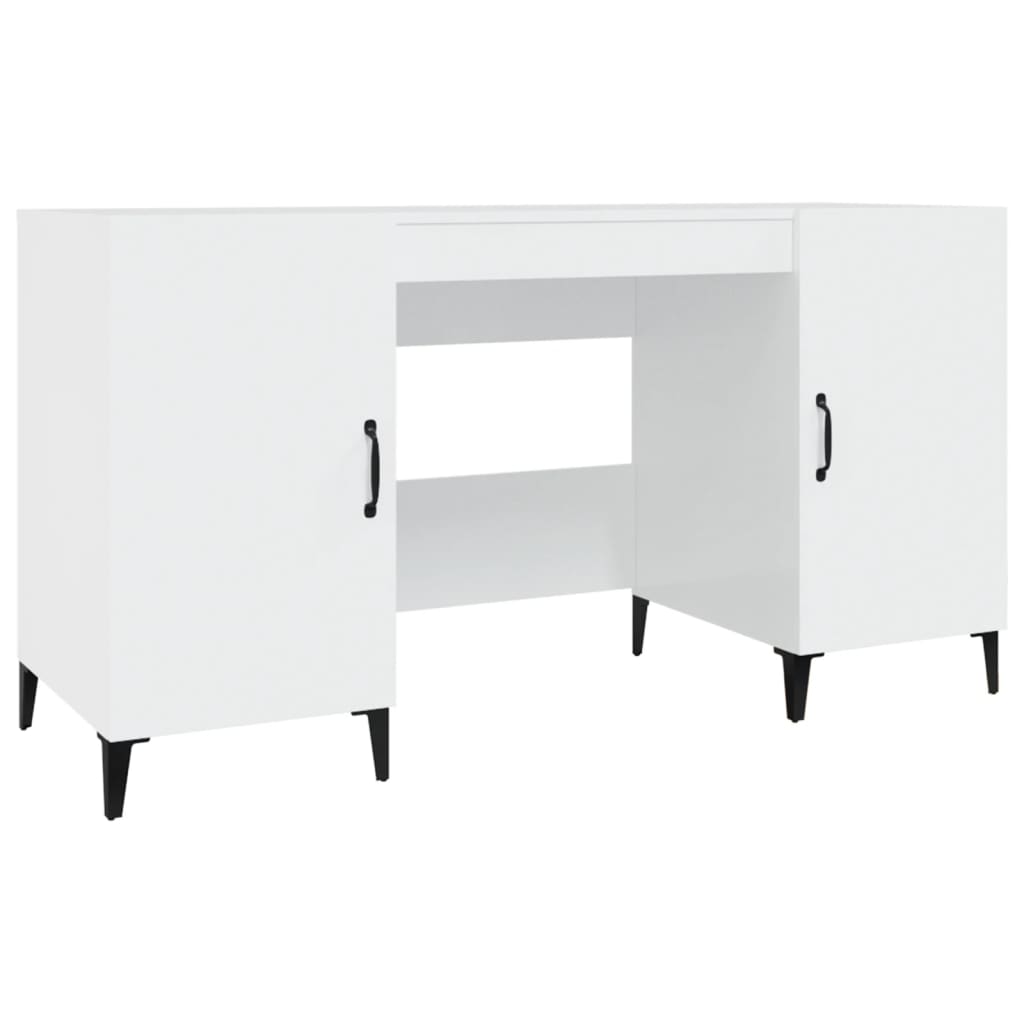 Escritorio - Mesa de Ordenador 140x50 Blanco Brillo