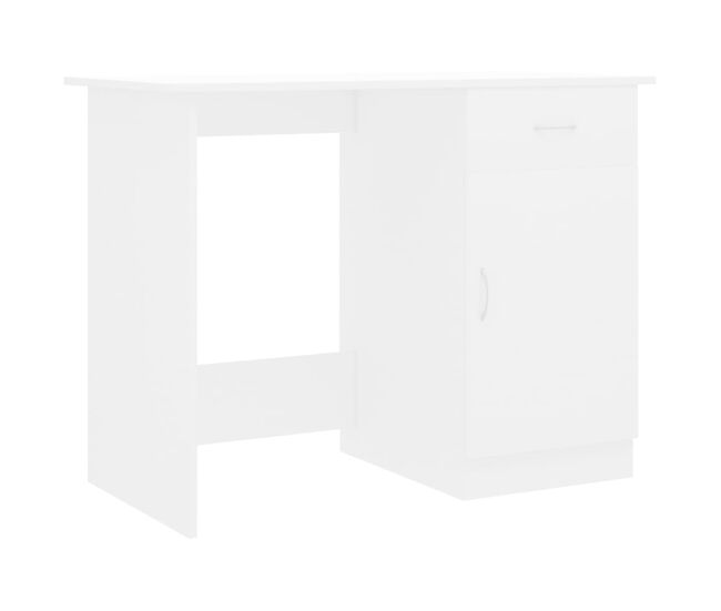 Escritorio - mesa de ordenador de madera contrachapada blanco 100x50x76 cm
