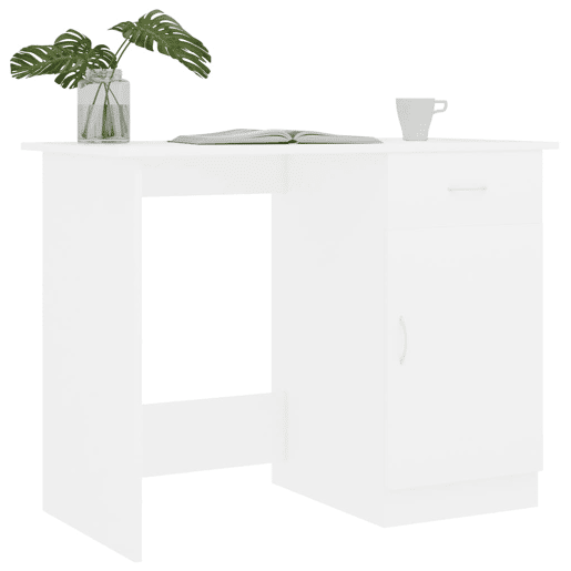 Secretária Escrivaninha de computador - 100x50x76 cm derivados de madeira branco