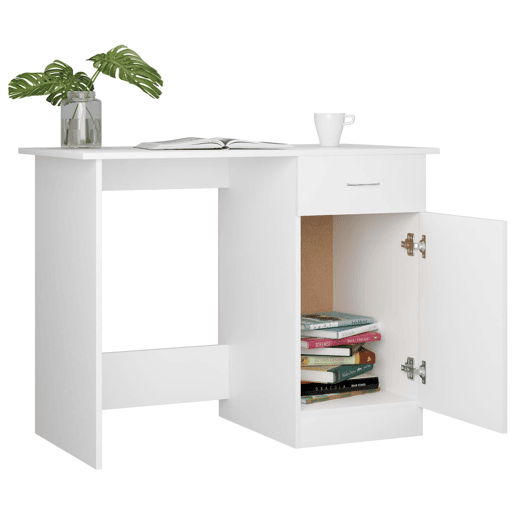 Secretária Escrivaninha de computador - 100x50x76 cm derivados de madeira branco