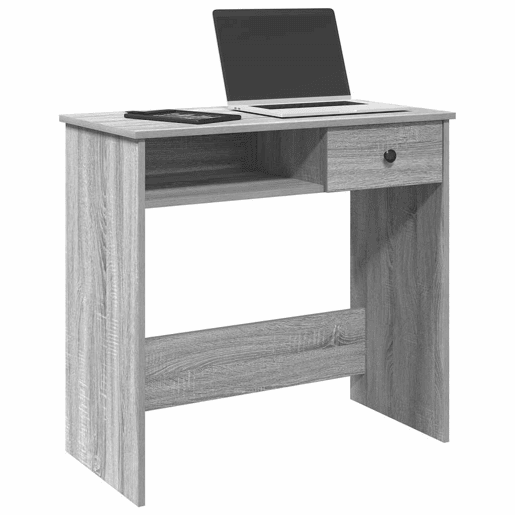 Secretária Escrivaninha de computador - 80x40x75 cm derivados de madeira cor cinzento sonoma