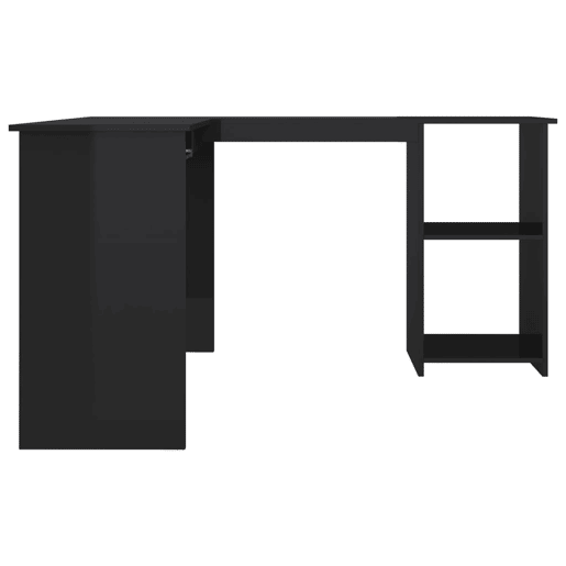 Secretária de canto - Mesa de computador forma L 120x140x75cm contraplacado preto