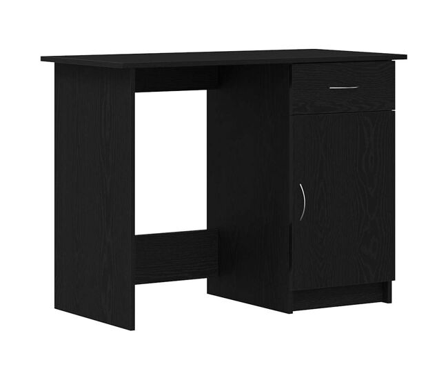 Escritorio - mesa de ordenador de madera ingeniería roble negro 100x50x76 cm