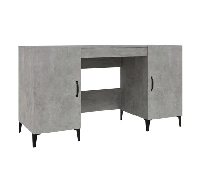 Escritorio - mesa de ordenador de madera contrachapada gris hormigón 140x50x75 cm