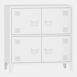 Armário de escritório armário de escritório para sala de estar escritório quarto oficina de metal com 4 portas de aço 82 x 80 x 40 cm branco 03_0006326