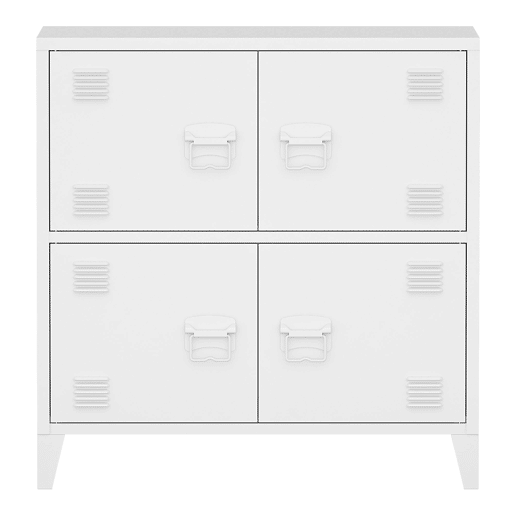Armário de escritório armário de escritório para sala de estar escritório quarto oficina de metal com 4 portas de aço 82 x 80 x 40 cm branco 03_0006326