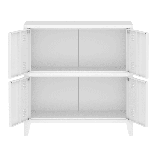 Armário de escritório armário de escritório para sala de estar escritório quarto oficina de metal com 4 portas de aço 82 x 80 x 40 cm branco 03_0006326